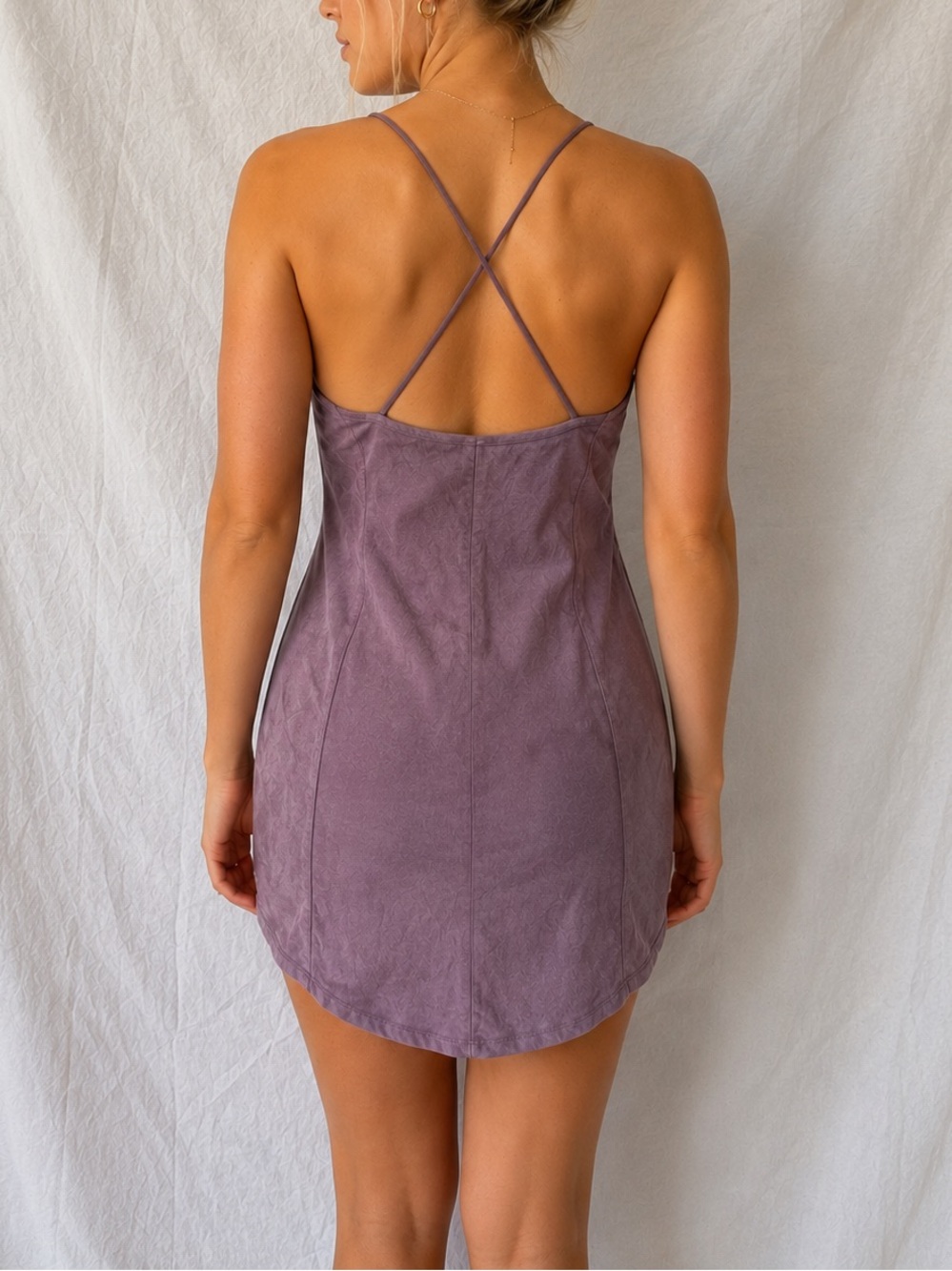 Windsor Mauve Faux Suede Mini Dress Size Small | Y2K Going Out Dress - Picture 2 of 7